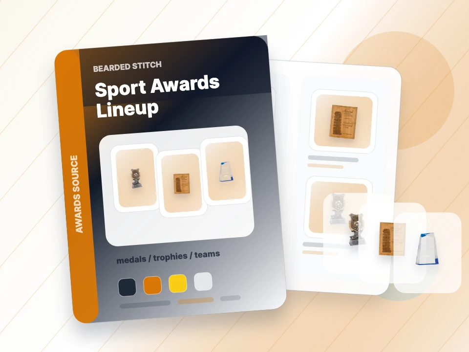 Catalog examples of sport trophies and award plaques